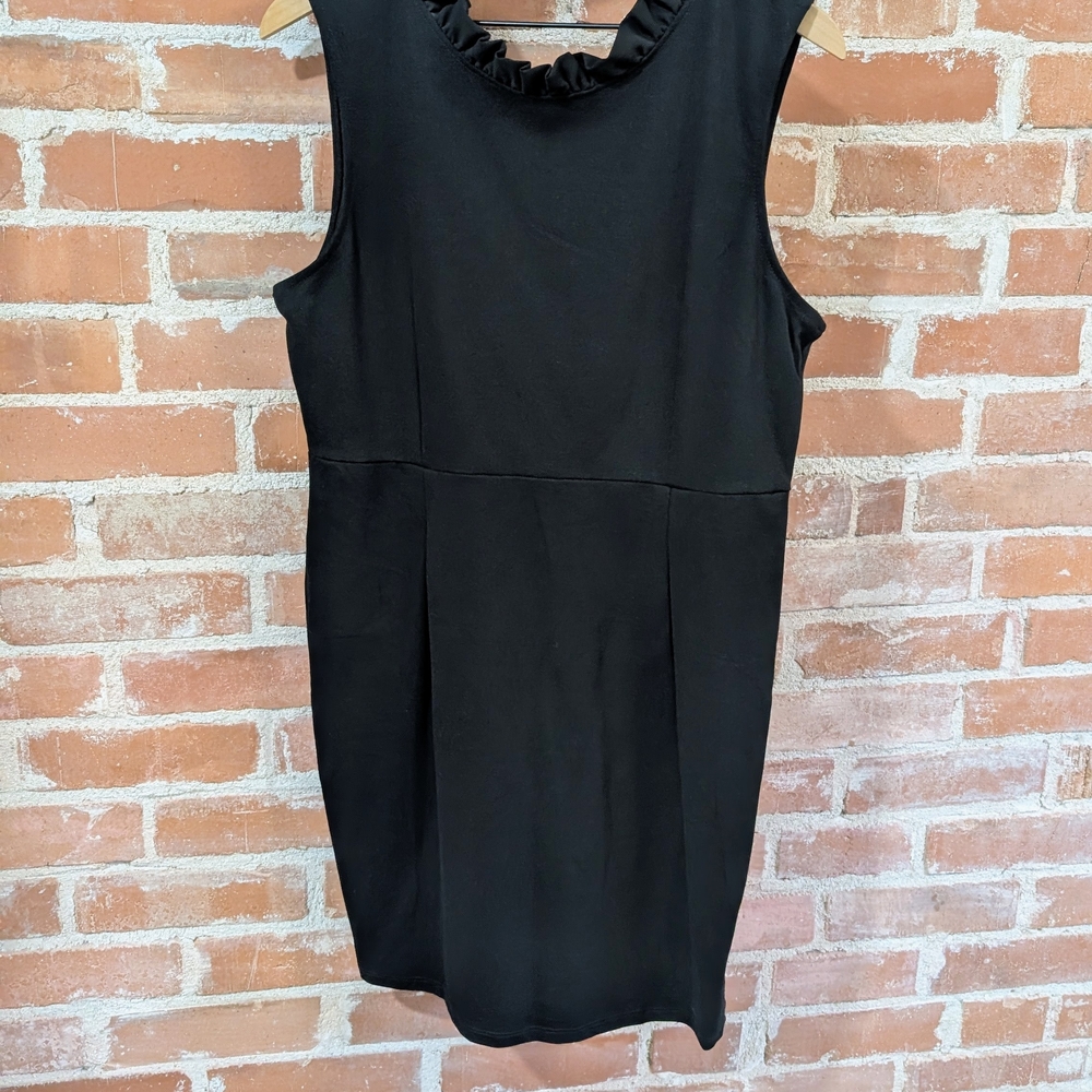 The Vanity Room Black Ruffle Neck Mini Dress